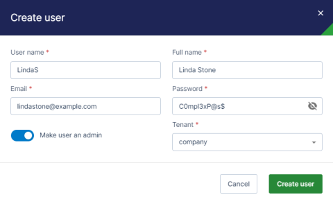 Use this work area to define new users in your environment.