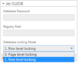 Jet OLEDB options