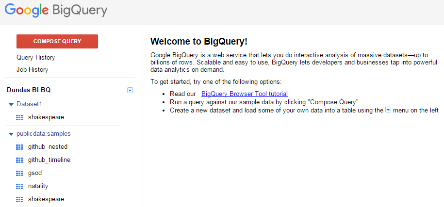 Using Google BigQuery