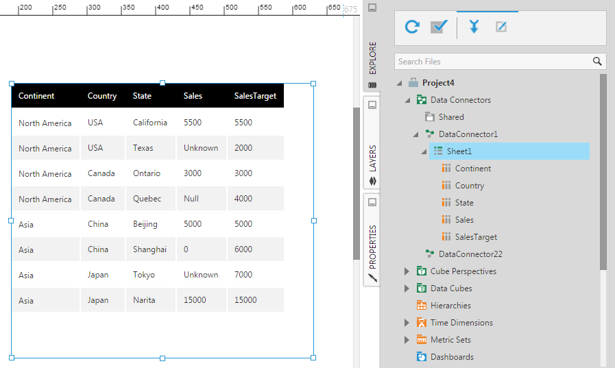 View Excel data