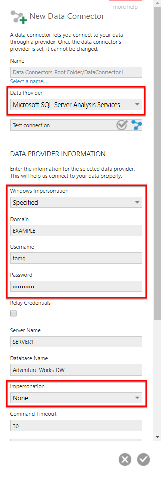 New Data Connector dialog