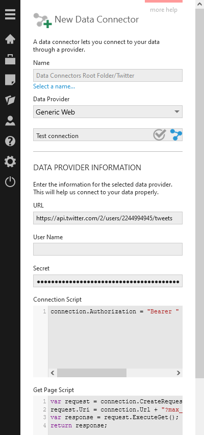 Creating a Generic Web data connector