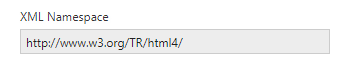 XML Namespace field