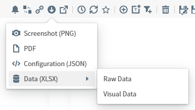 Select how you want your dashboard data exported