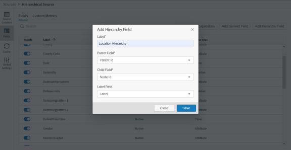 Use this work area to add a hierarchy field.