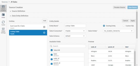 add your hierarchical data entities