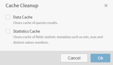 cache cleanup dialog box