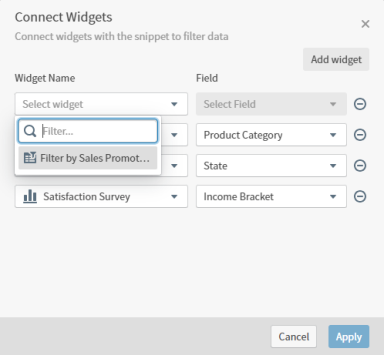 Link multiple filters to refine your data by multiple values