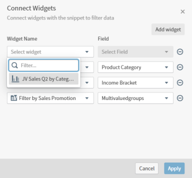 Add or remove visuals or filters you want to filter using this filter snippet