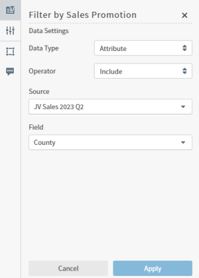 Use this work area to define filter snippet data settings