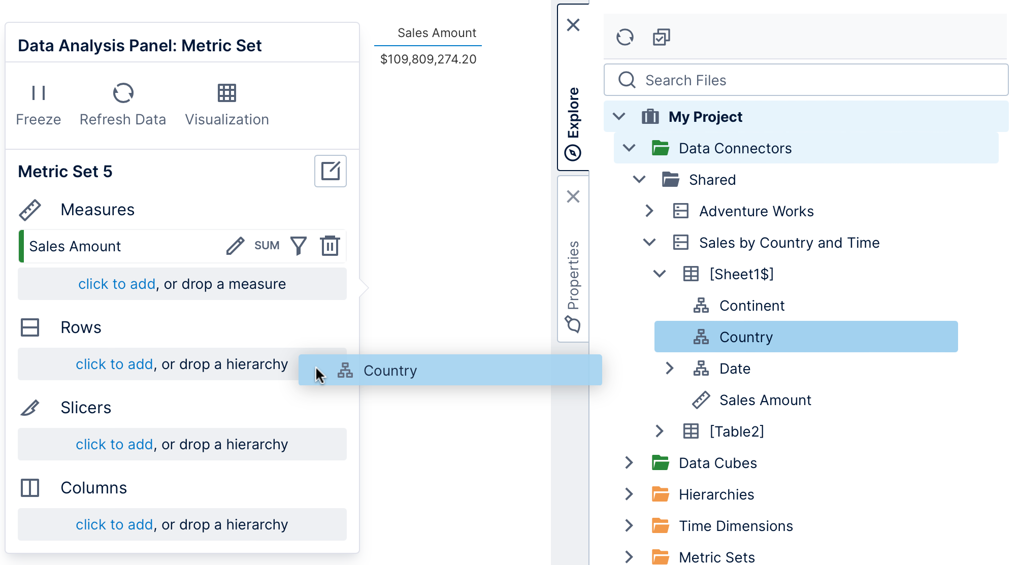 Selecting and Grouping Data > Adding a Metric Set