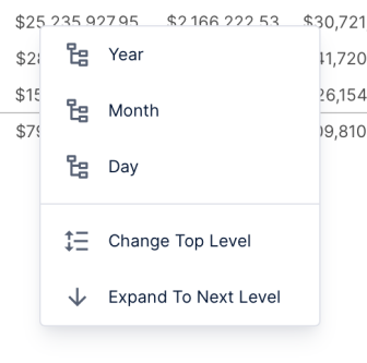 Changing Levels and Drilling Down > Change Level