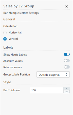 define the orientation and label settings for your visual