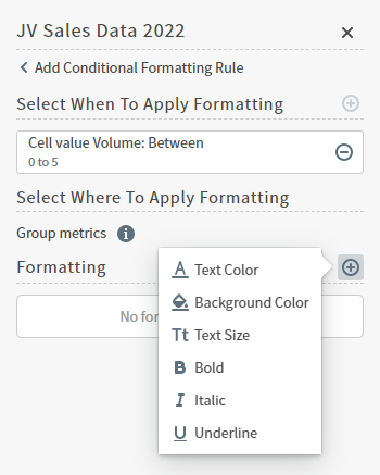 define the formatting to apply to your selected attribute