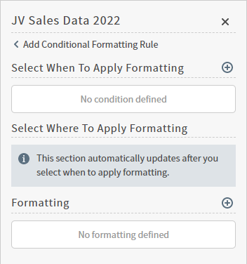 define conditions and formatting to apply to pivot tables