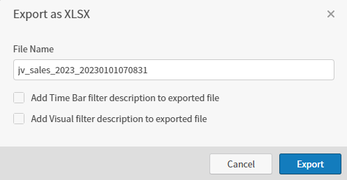 Use this work area to define options for your XLSX file