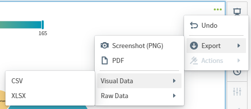 select a visual export option