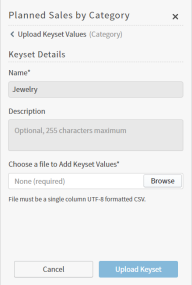 Set your keyset details here, and upload a new keyset if needed