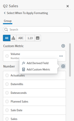 Select a group attribute to define when to apply formatting