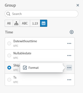 Select Format to format a time attribute